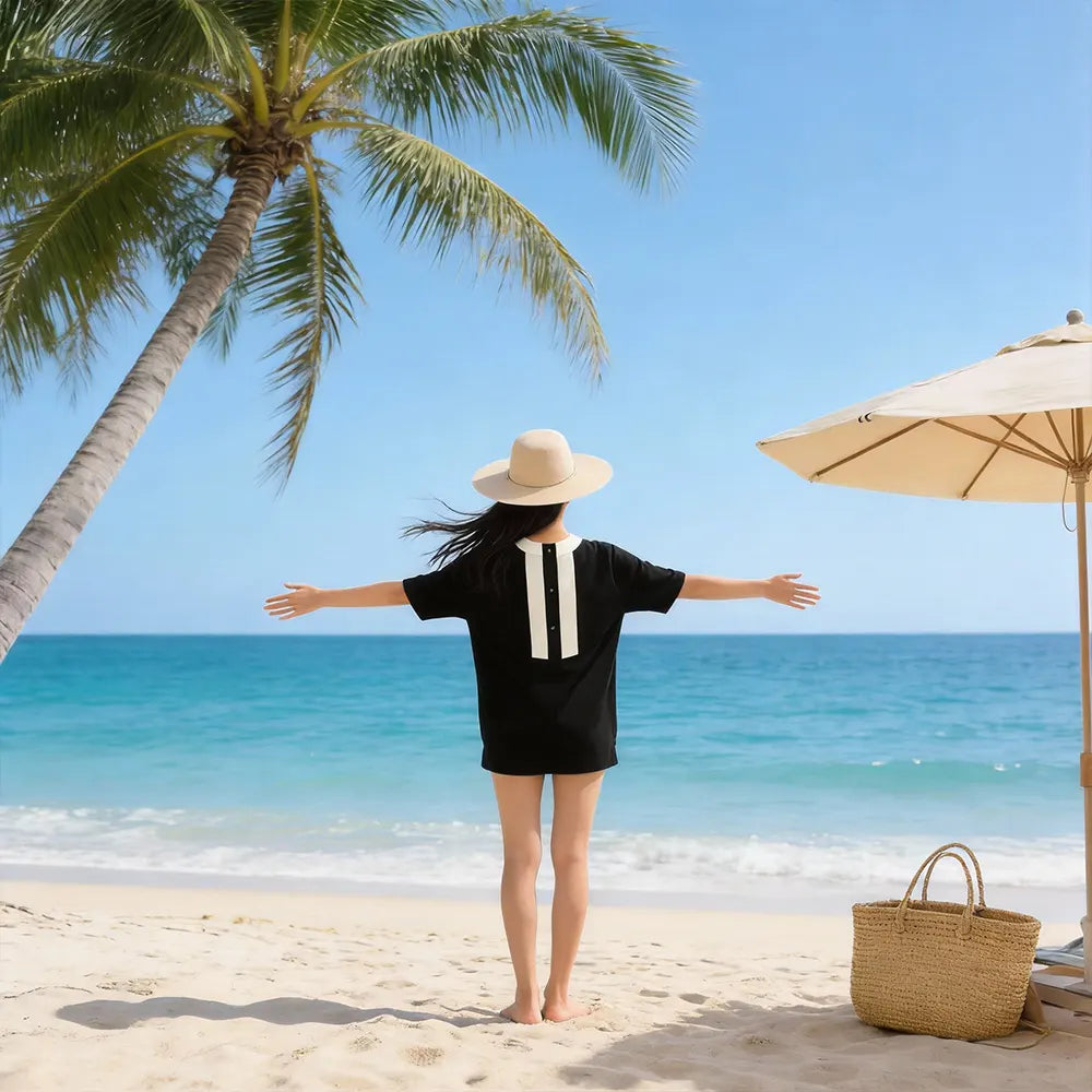 Hand-Stitched Open Crown Hat - Cream