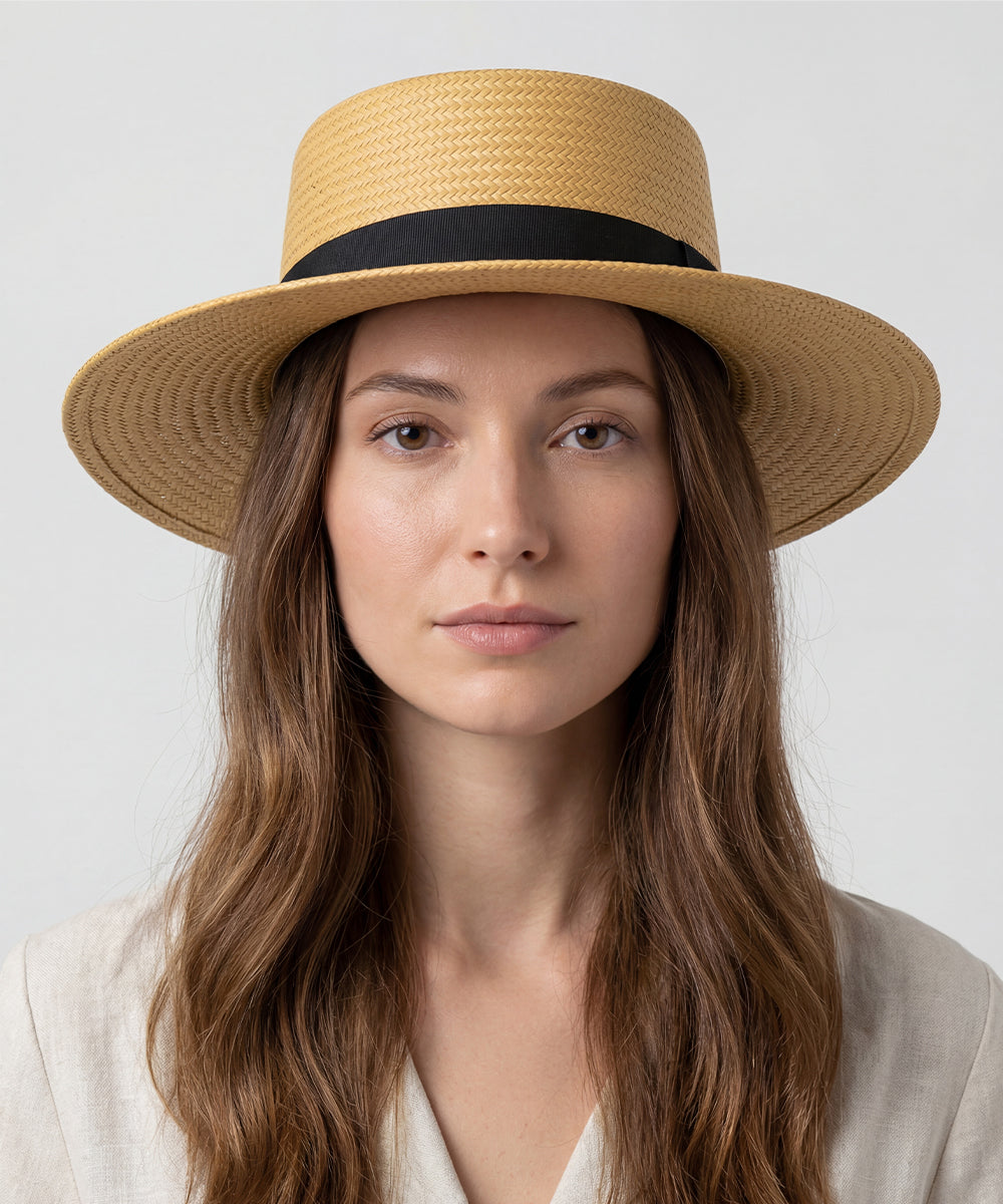 Riviera Straw Boater-Natural