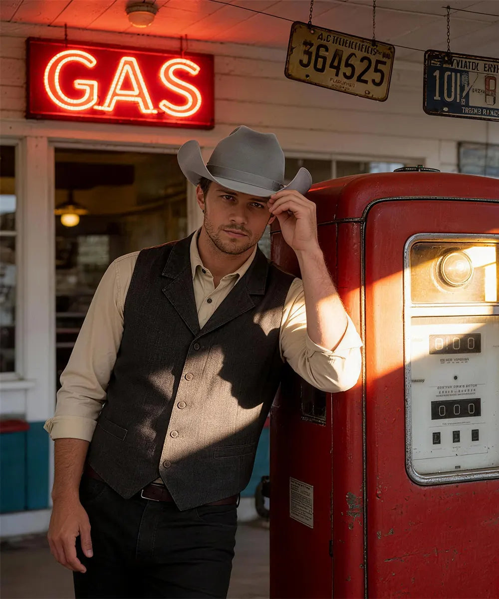 James Dean Cowboy Hat - Grey