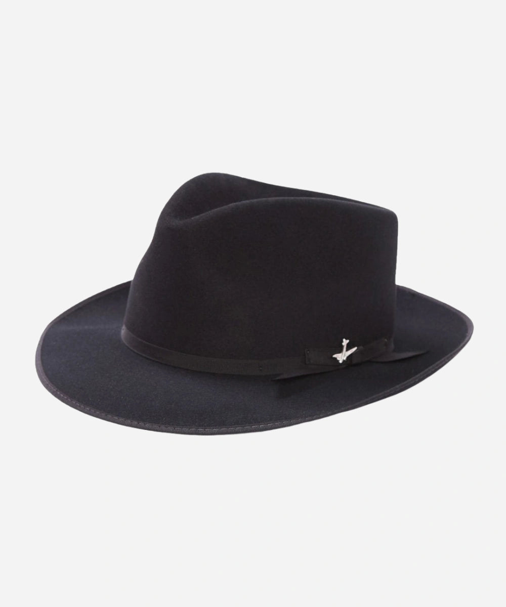 "quality black felt fedora"