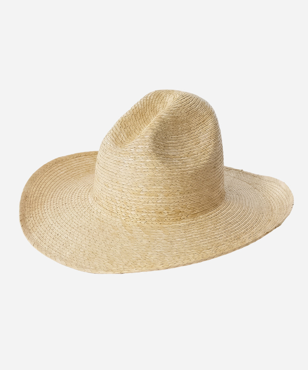 Dustline straw cowboy hat in natural beige sunflower leaf with a classic curved brim