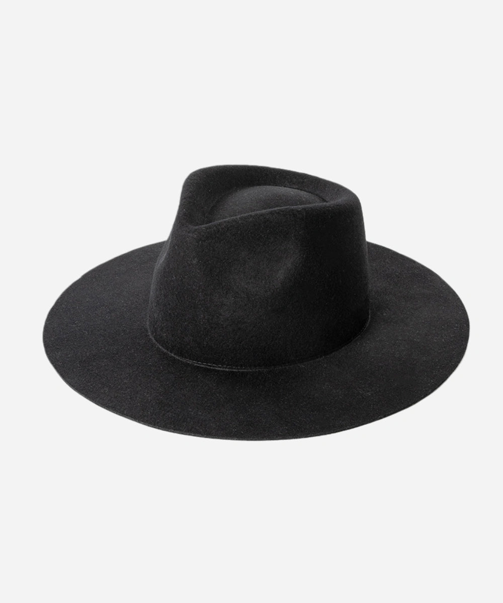 Luna Grace Hat - Black Australian Wool Fedora Hat