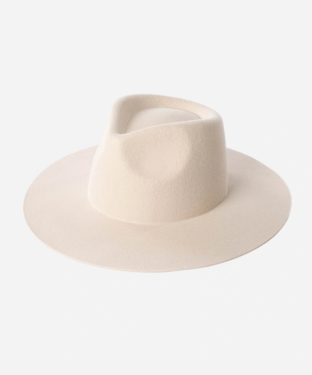 Luna Grace Hat - Beige Australian Wool Fedora Hat
