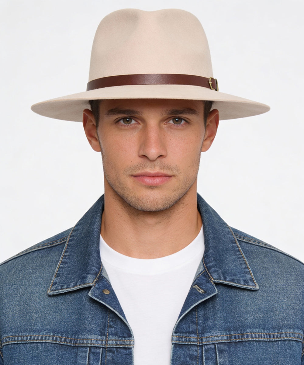 Oliver Classic Wool Fedora in Ivory