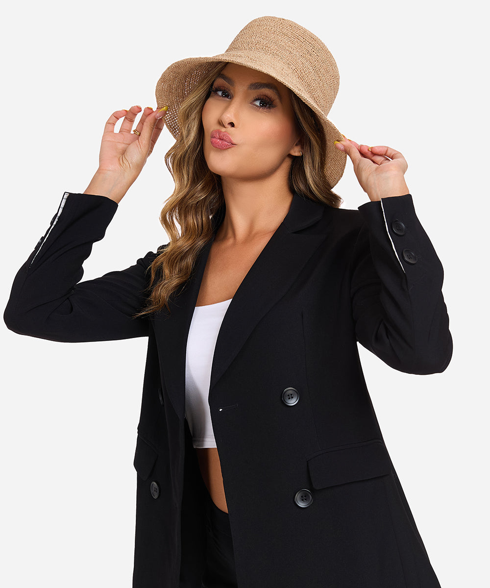 Women's Packable Straw Bucket Hat