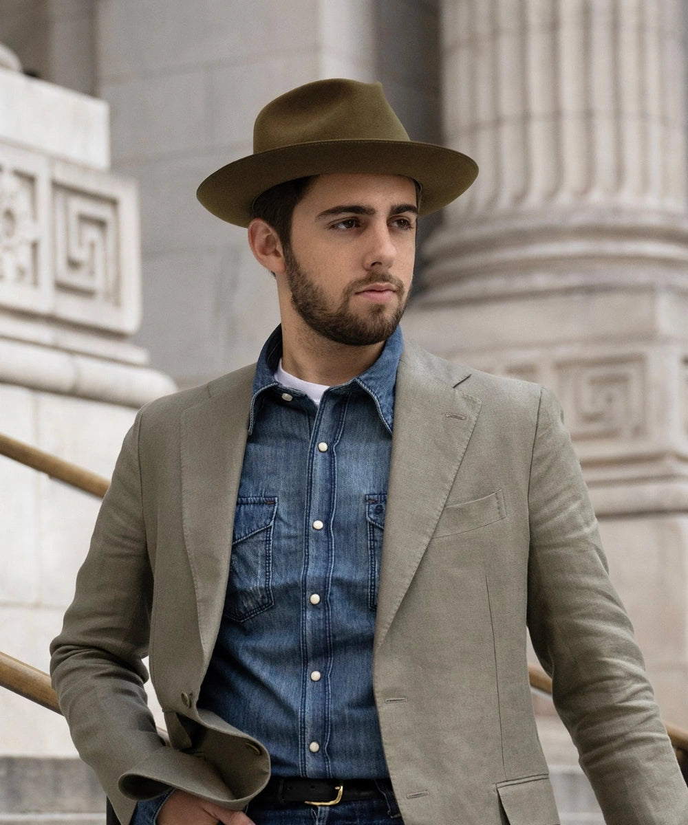 Stratoliner Fedora Men's Brown fur felt hat