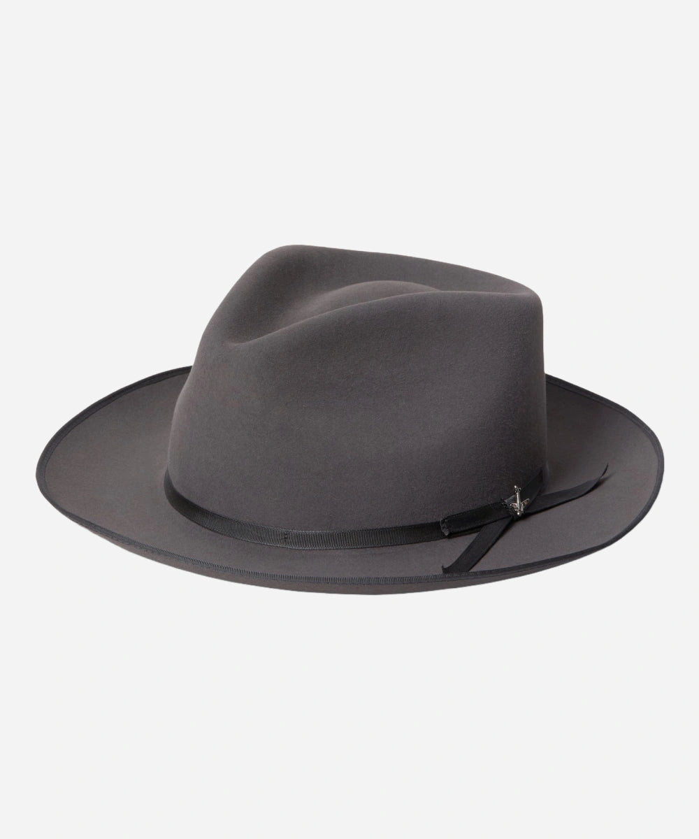 Grey felt fedora for men