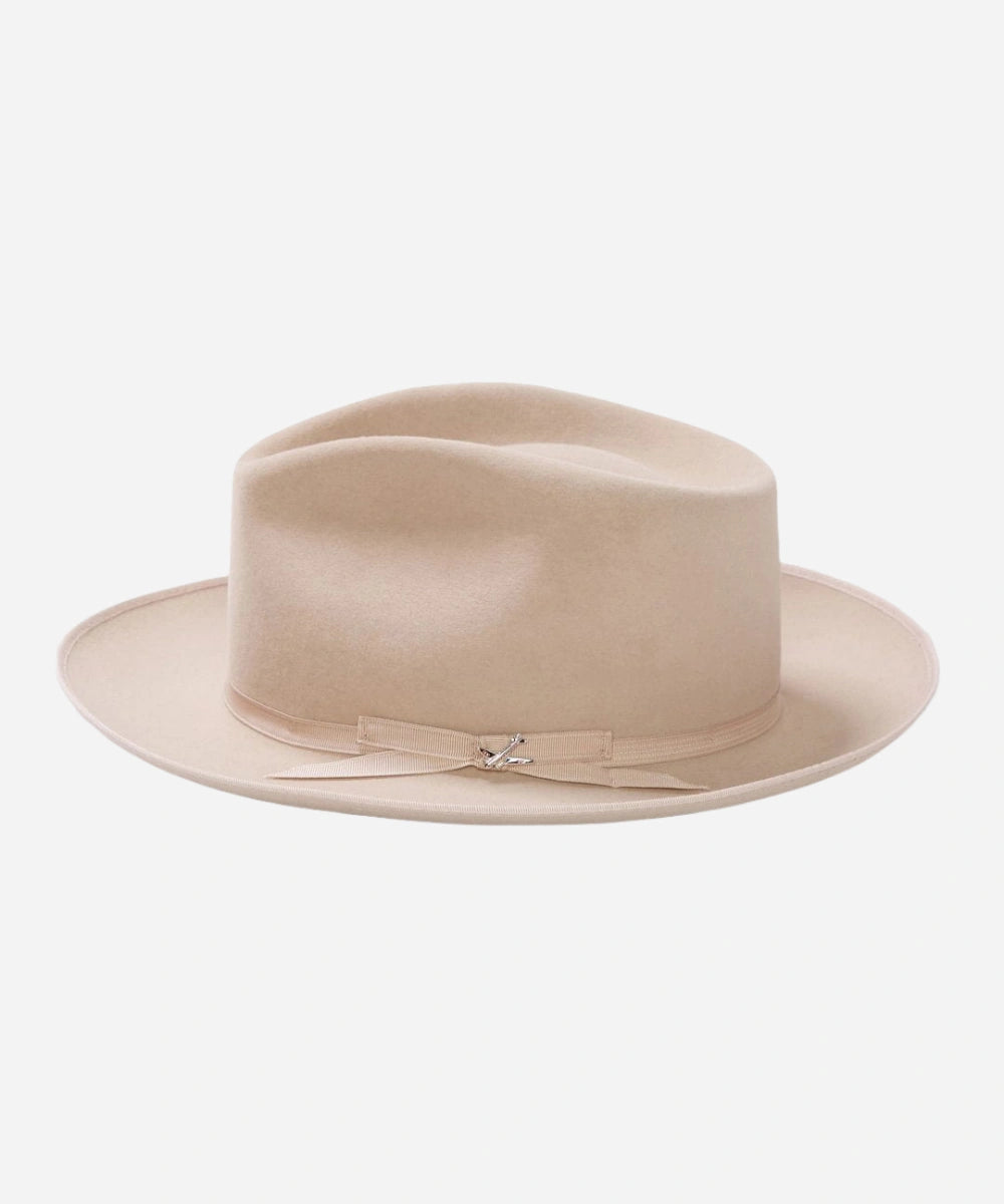 handmade beige fedora hat for men