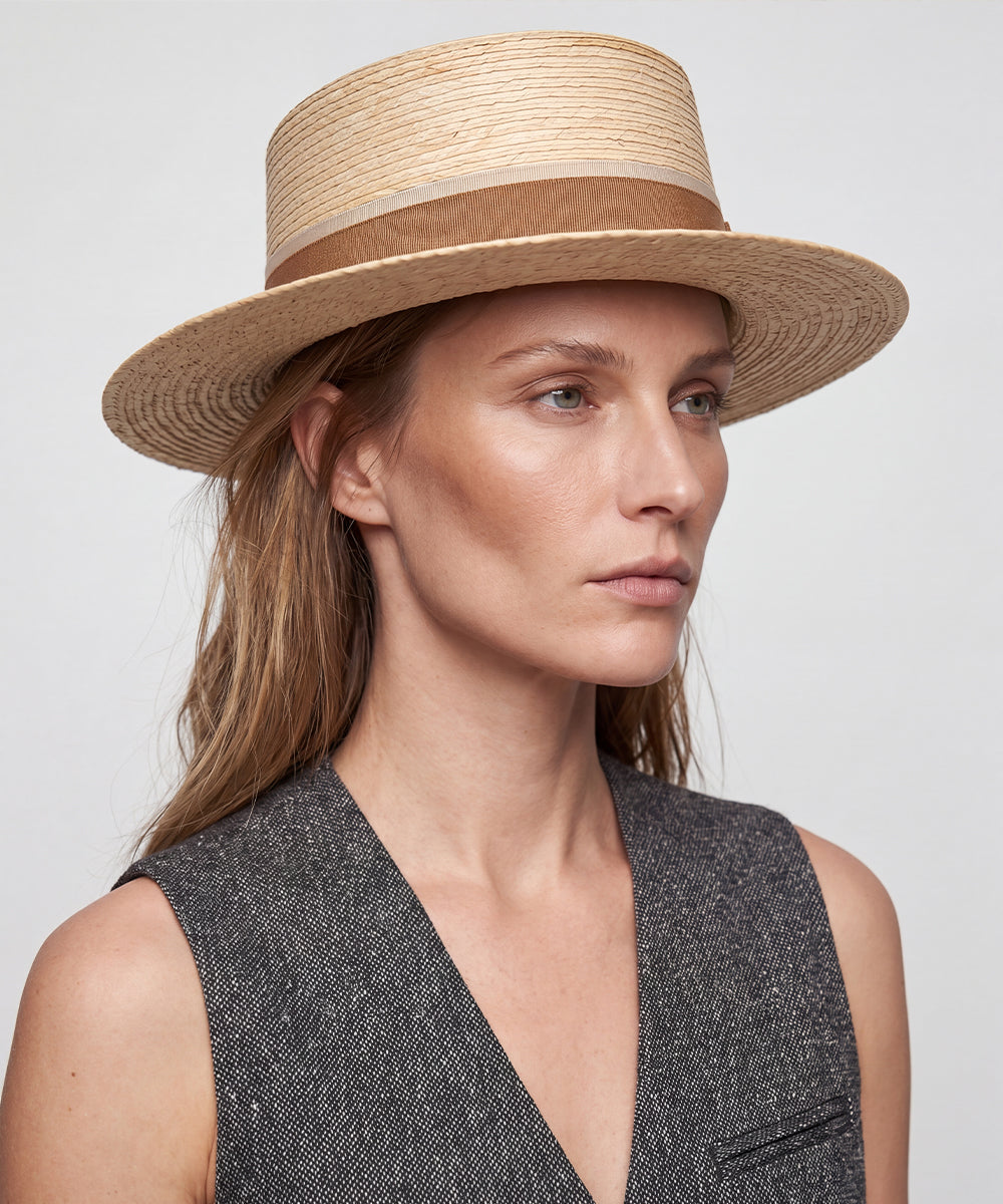 Summer Palm Leaf Straw Hat for Women