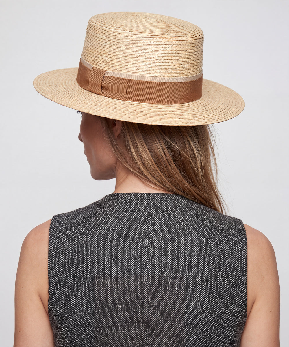 Summer Palm Leaf Straw Hat for Women