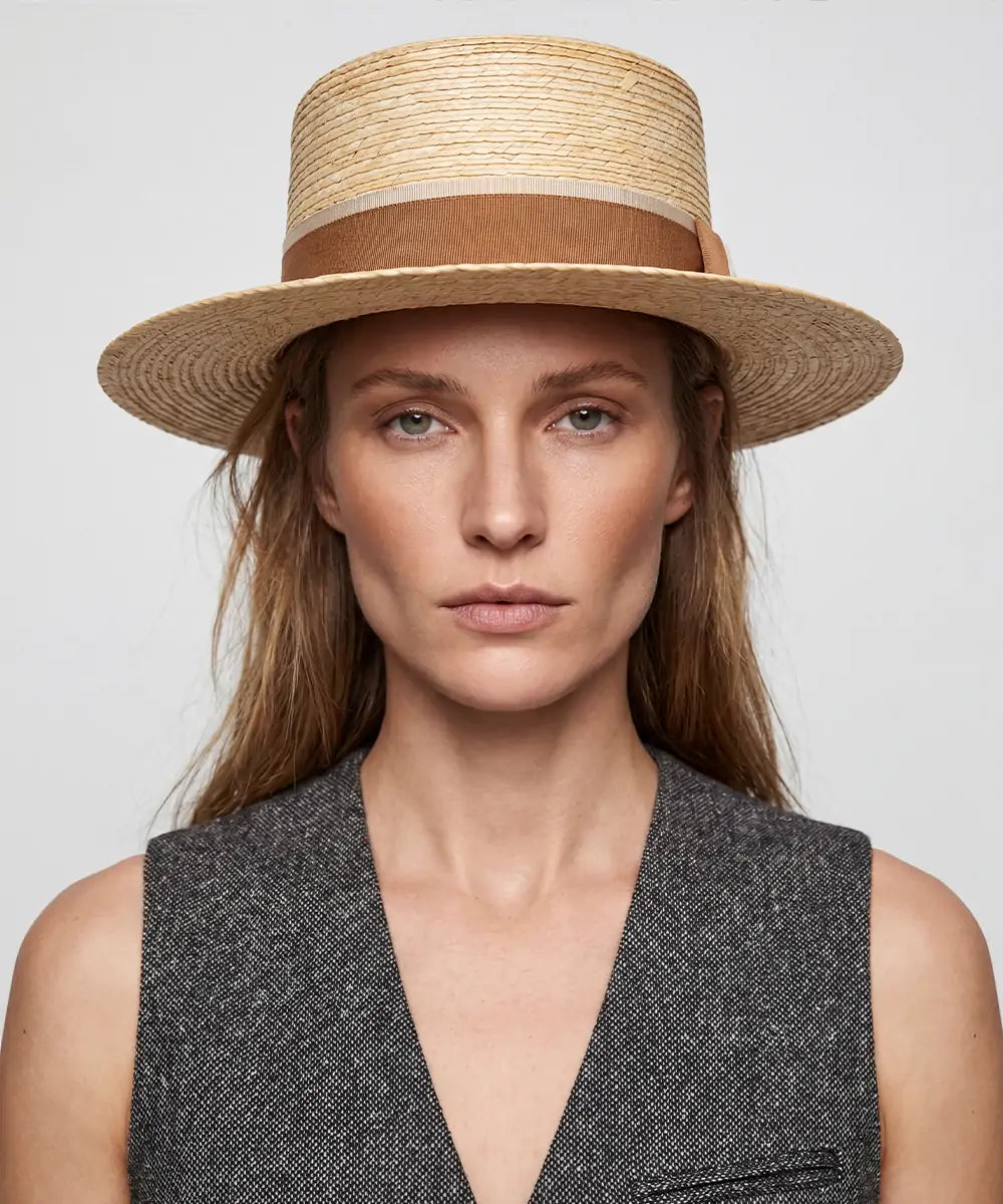 Summer Palm Leaf Straw Hat for Women
