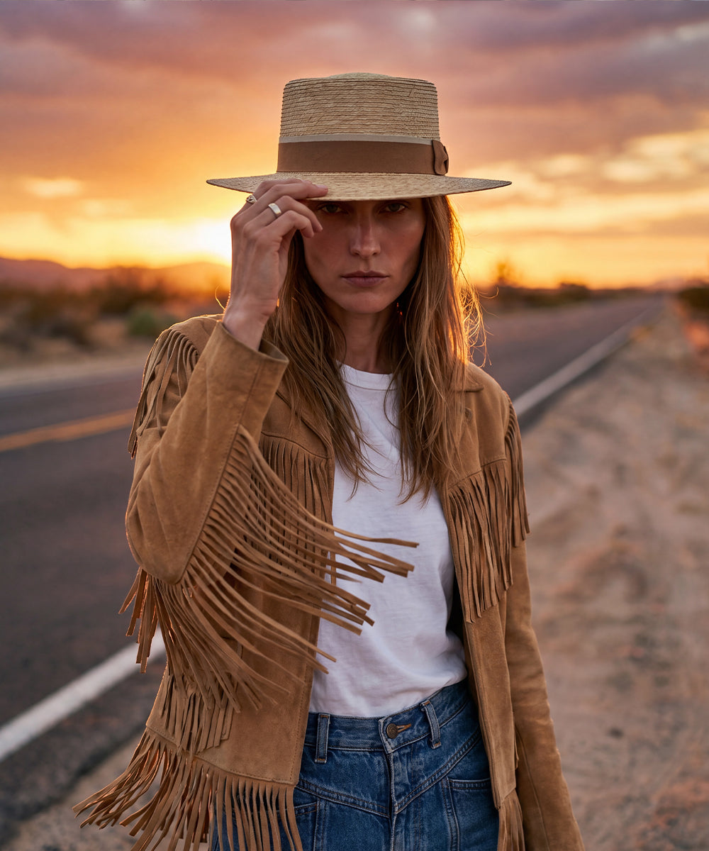 Summer Palm Leaf Straw Hat for Women