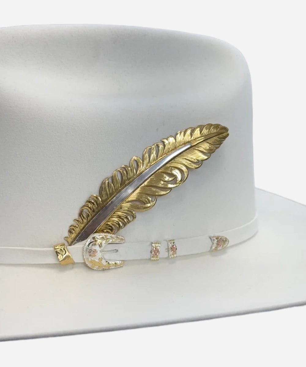 cowboy hat with 14k gold and silver accents
