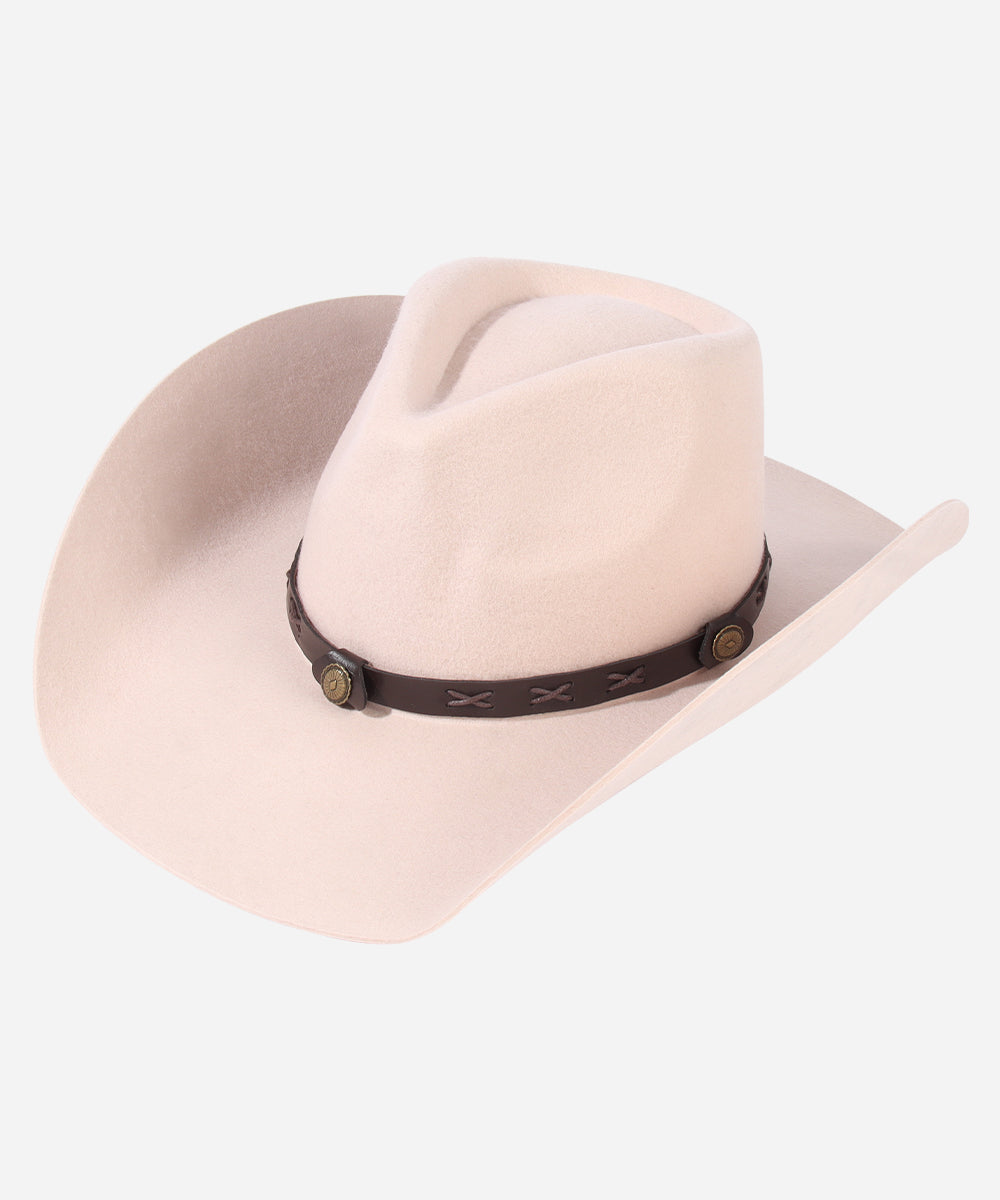 The Western Pinched Crown Felt Hat, Ivory