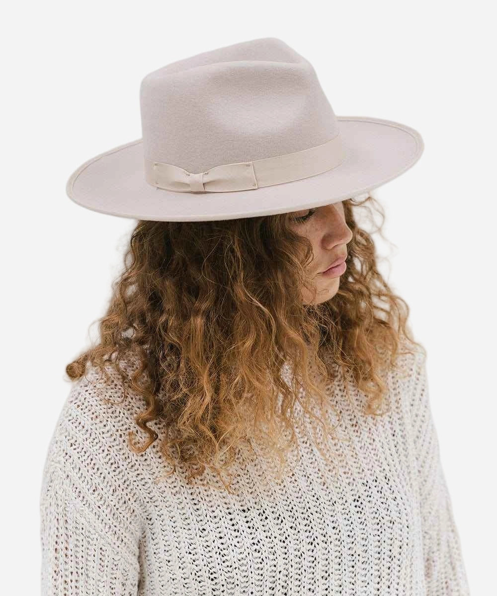 monroe rancher fedora hat in beige