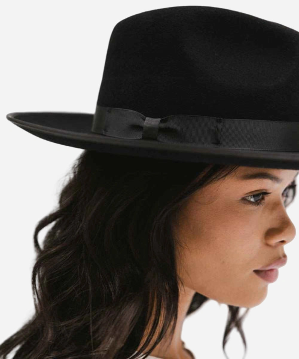 black wool felt hat for women