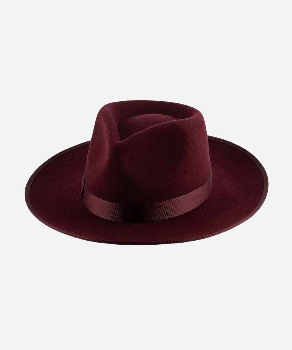 Monroe Rancher Fedora Hat in Wine