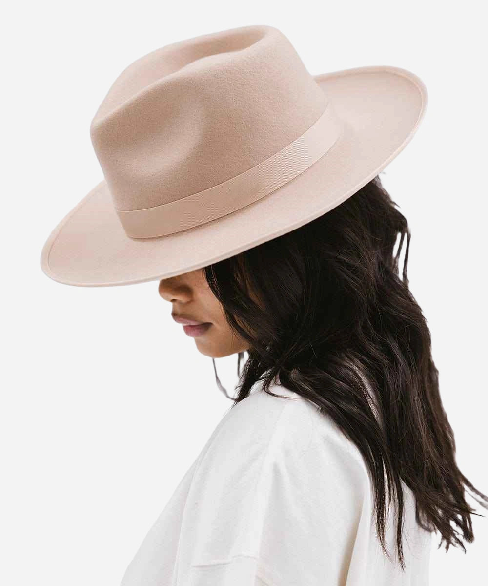 buy women's nude felt fedora