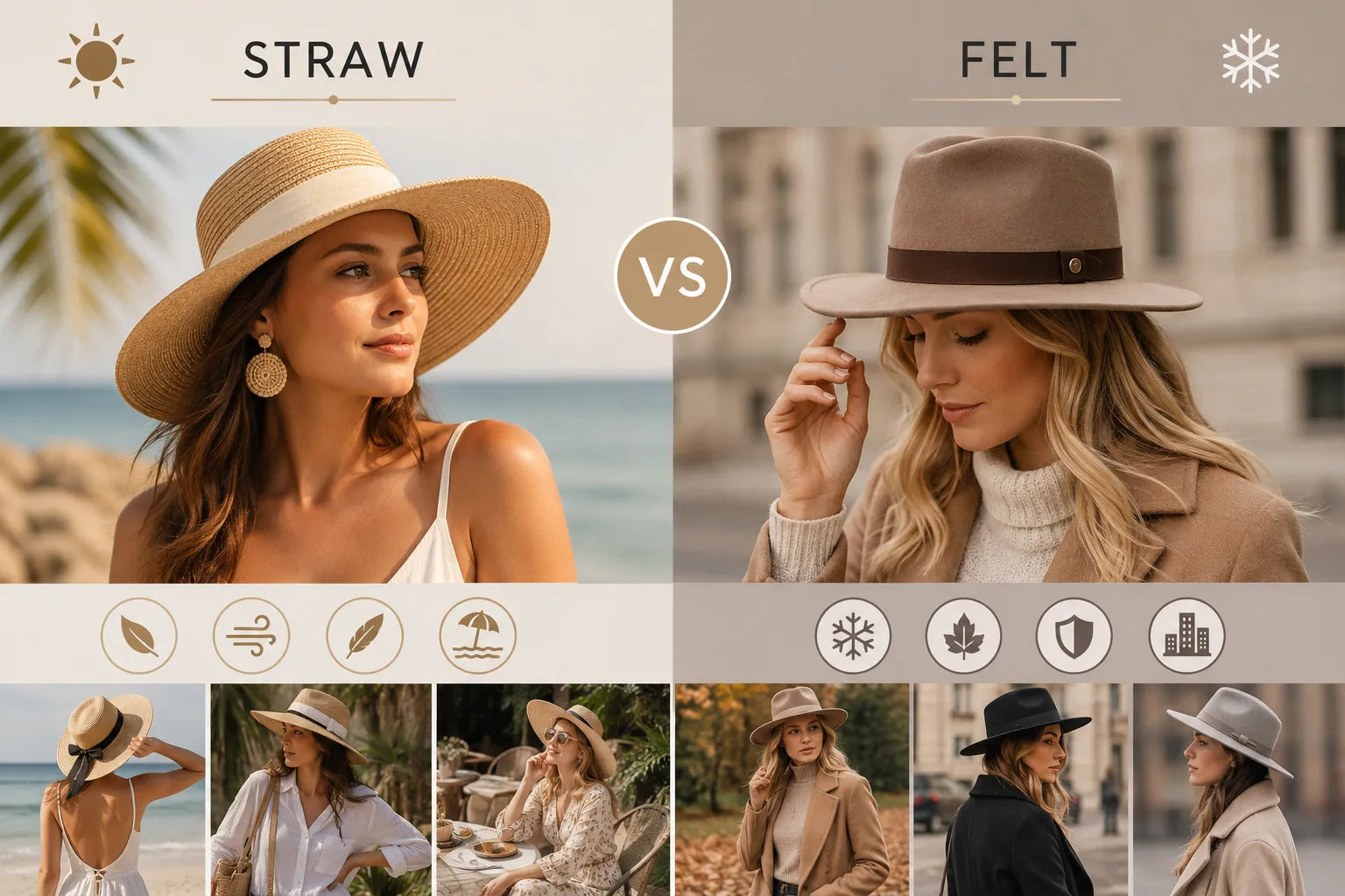 Straw vs Felt Ladies Fashion Hats