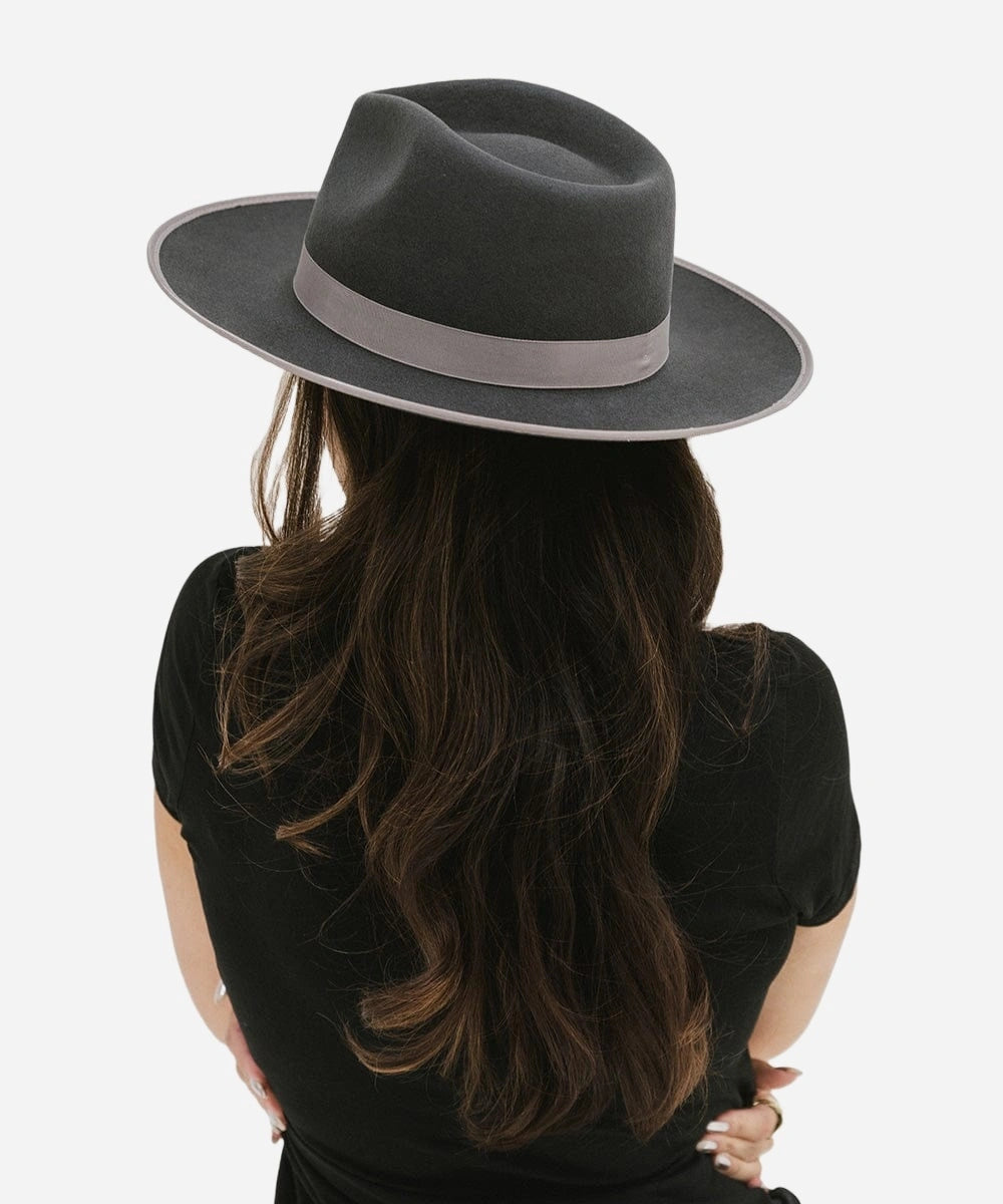 Best women's fedora for fall - Dark grey wool fedora hat for women